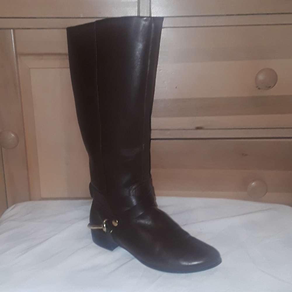 Dark brown fashion riding boots